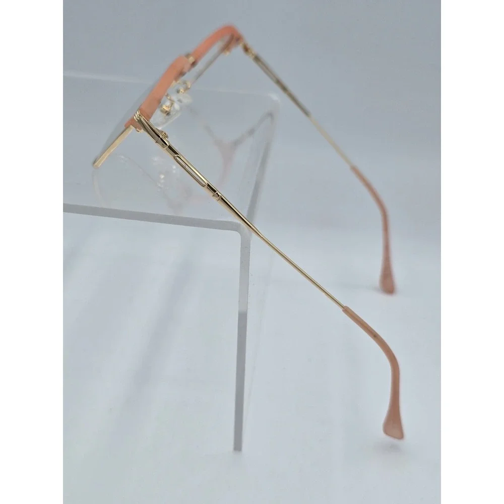 ATTCL EYEGLASSES FRAMES ONLY‎ TR5054 C383 54[]18 142 Pink Metal Frame Gold